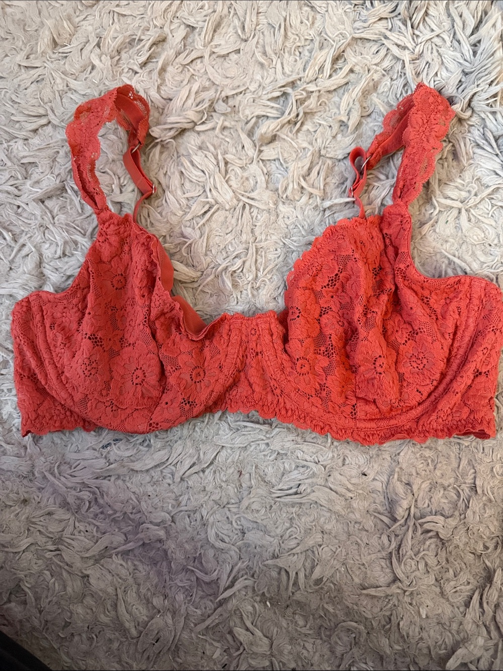 aerie Coral Lace Underwire Bra
